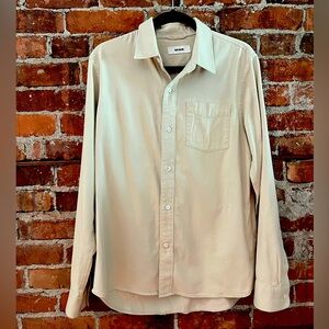 Buck Mason draped twill one pocket shirt